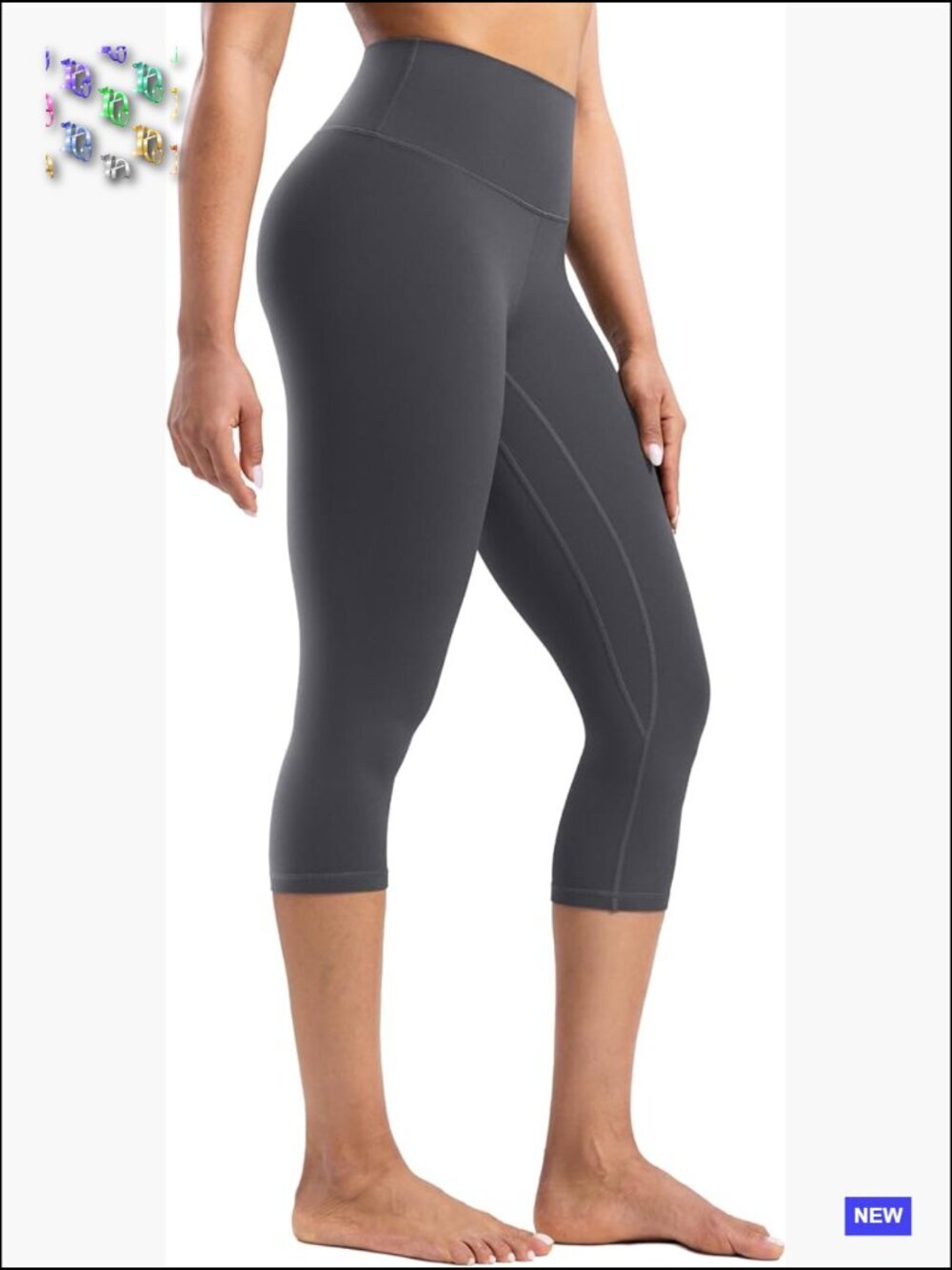 Silky High Waisted Yoga Leggings Workout Athletic Tights Compression 21"